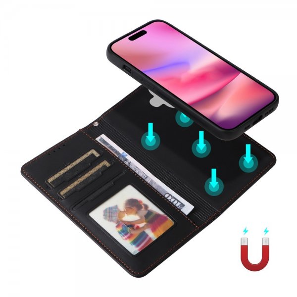 Betopnice iPhone 16 Cover med Aftageligt Cover 005 Sort