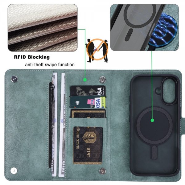 VILI iPhone 16 Etui med Aftageligt Cover GV Series MagSafe Grøn