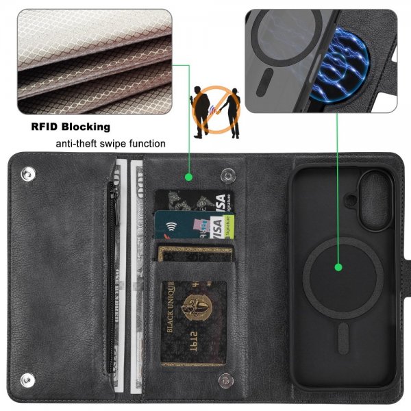 VILI iPhone 16 Cover med Aftageligt Skal GV Series MagSafe Sort