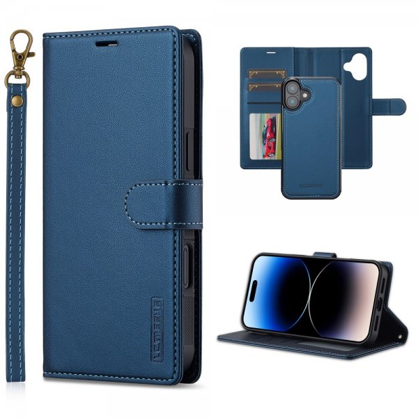 Lc.Imeeke iPhone 16 Cover med Aftageligt Etui L2 Series MagSafe Blå