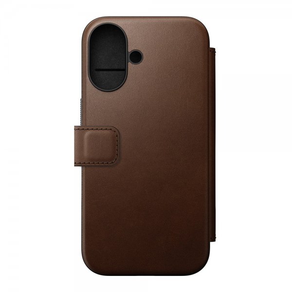 Nomad iPhone 16 Modern Leather Folio Brun