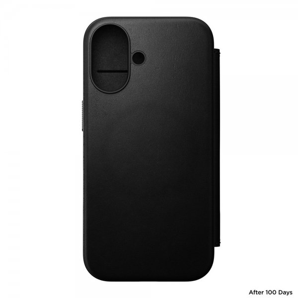 Nomad iPhone 16 Modern Læder Folio Cover Sort