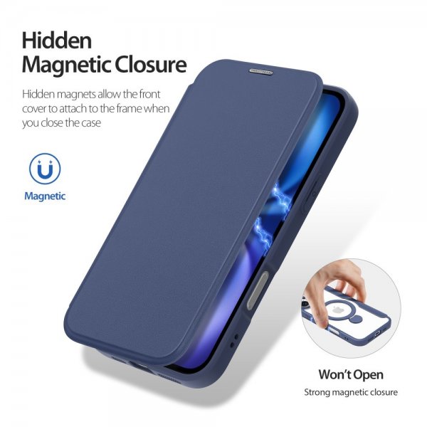 Dux Ducis iPhone 16 Cover Skin X Pro Series Kickstand MagSafe Blå
