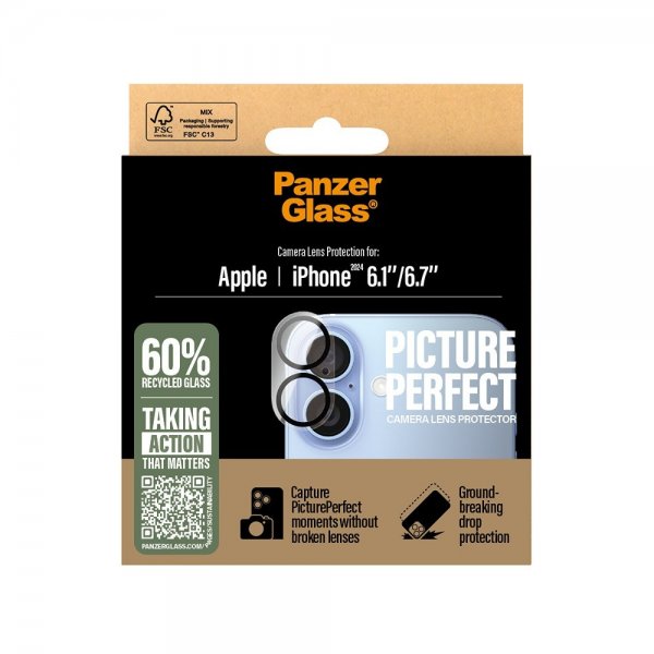 PanzerGlass iPhone 16/iPhone 16 Plus Kamerabeskyttelse PicturePerfect