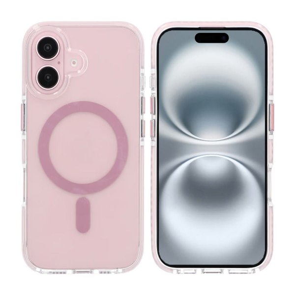 iPhone 16 Cover Stødsikkert MagSafe Rosa