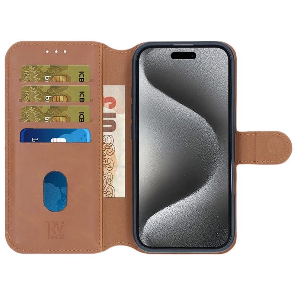 Rvelon iPhone 16 Etui Magnetisk Aftageligt Cover Brun