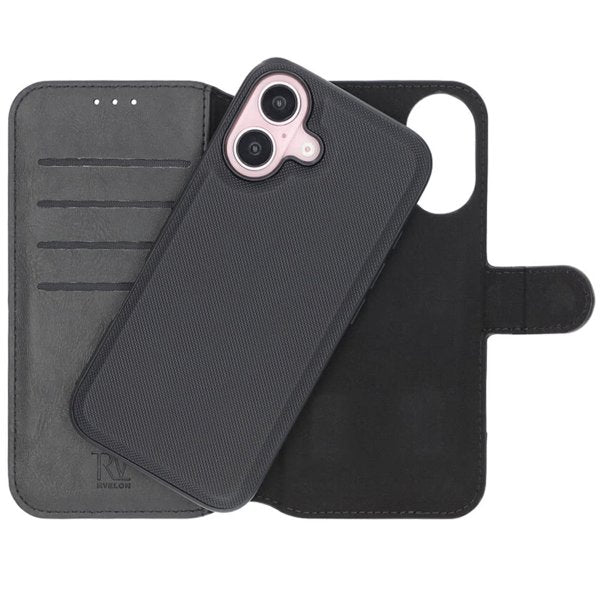 Rvelon iPhone 16 Cover Magnetisk Aftageligt Cover Sort