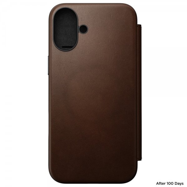 Nomad iPhone 16 Plus Cover Modern Leather Folio Brun