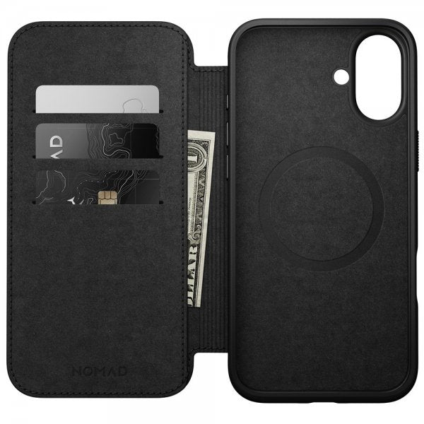 Nomad iPhone 16 Plus Cover Modern Leather Folio Brun