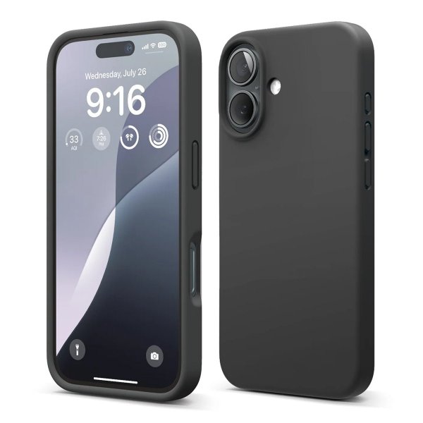 Rvelon iPhone 16 Plus Cover Silikone Sort