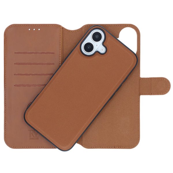 Rvelon iPhone 16 Plus Cover Magnetisk Aftageligt Etui Brun