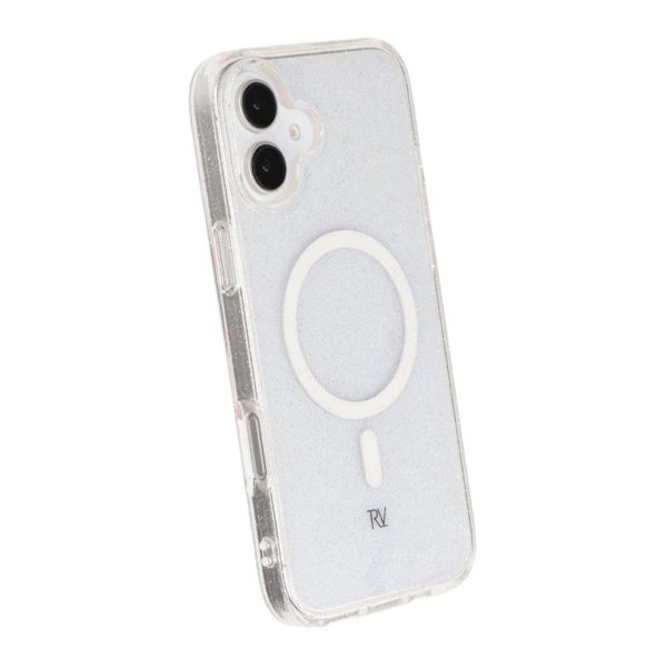 Rvelon iPhone 16 Plus Cover Glitter MagSafe Hvid