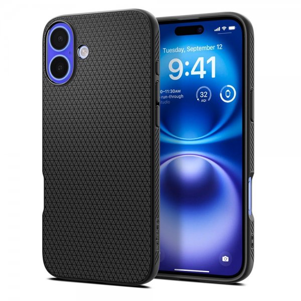 Spigen iPhone 16 Plus Cover Liquid Air Matte Black
