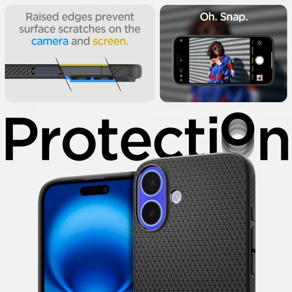 Spigen iPhone 16 Plus Cover Liquid Air Matte Black