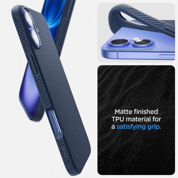 Spigen iPhone 16 Plus Cover Liquid Air Navy Blue