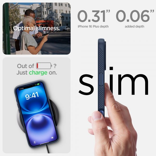 Spigen iPhone 16 Plus Cover Liquid Air Navy Blue
