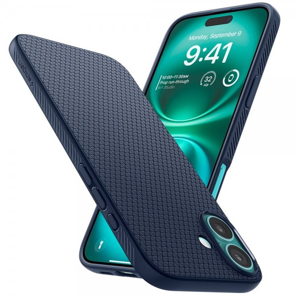 Spigen iPhone 16 Plus Cover Liquid Air Navy Blue