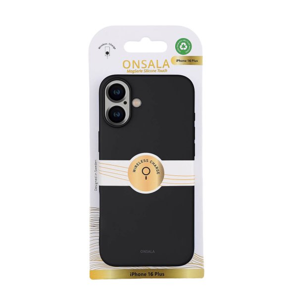Onsala iPhone 16 Plus Cover Silikonefornemmelse Sort