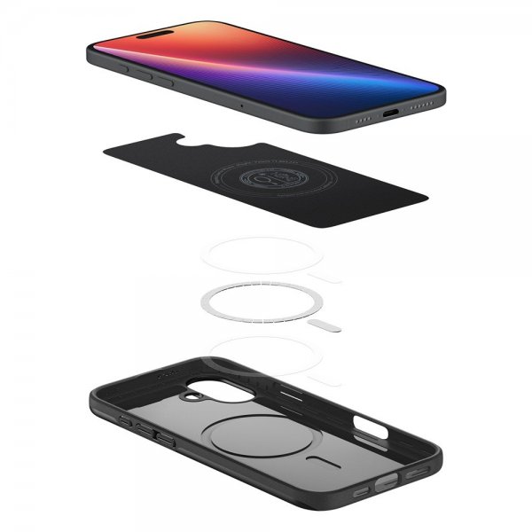 Spigen iPhone 16 Plus Cover Thin Fit MagFit Sort