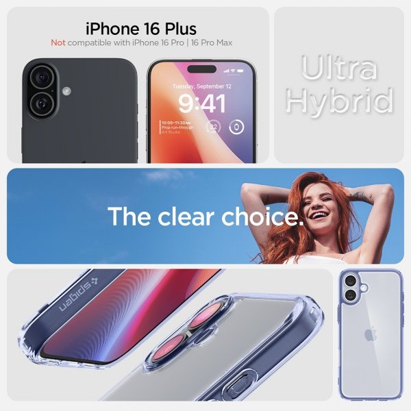 Spigen iPhone 16 Plus Cover Ultra Hybrid Sky Crystal