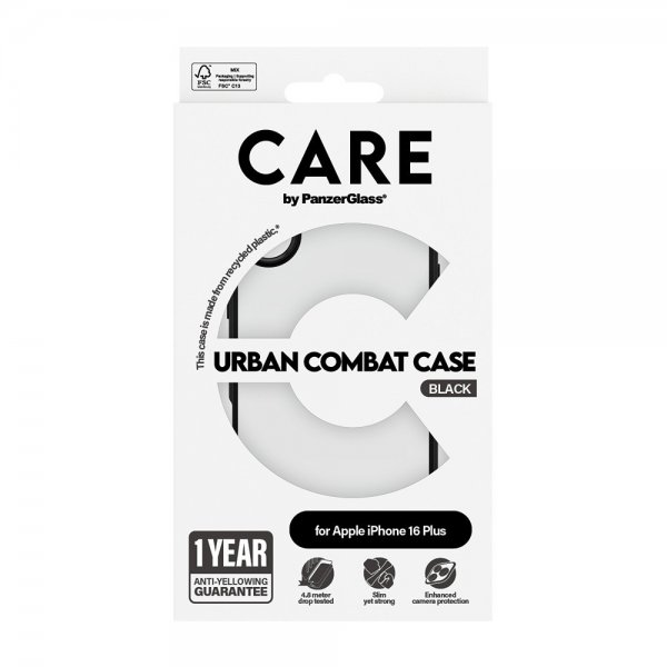 CARE by PanzerGlass iPhone 16 Plus Cover Urban Combat Sort