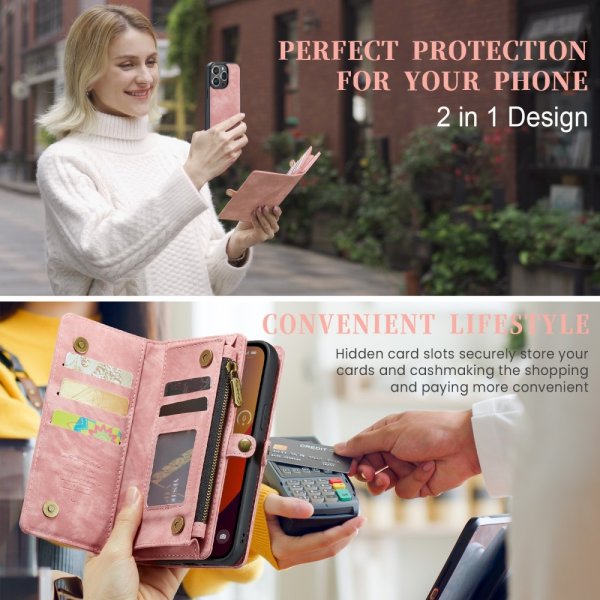 CaseMe iPhone 16 Pro Cover 008 Series Aftagelig skal Rosa