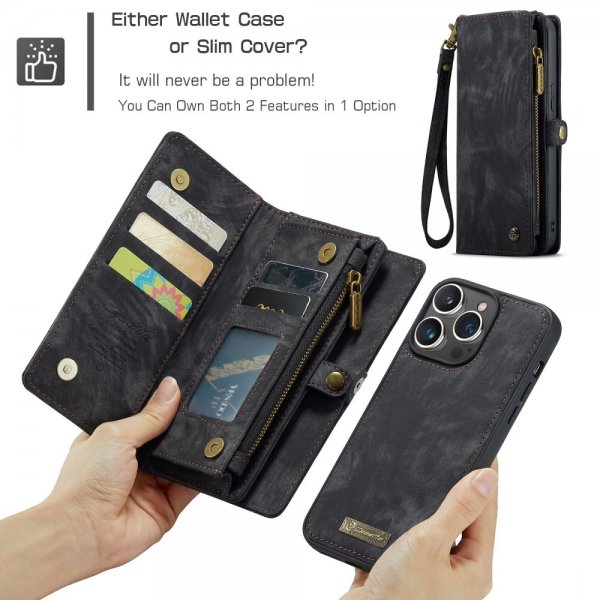 CaseMe iPhone 16 Pro Cover 008 Series Aftageligt Cover Sort
