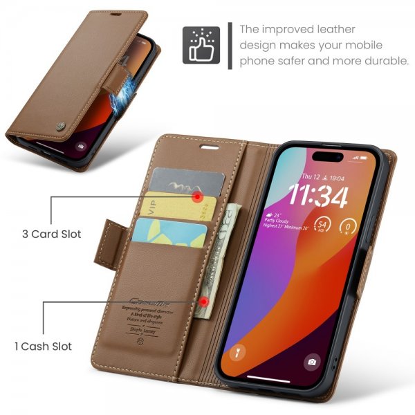 CaseMe iPhone 16 Pro Etui 023 Series Brun