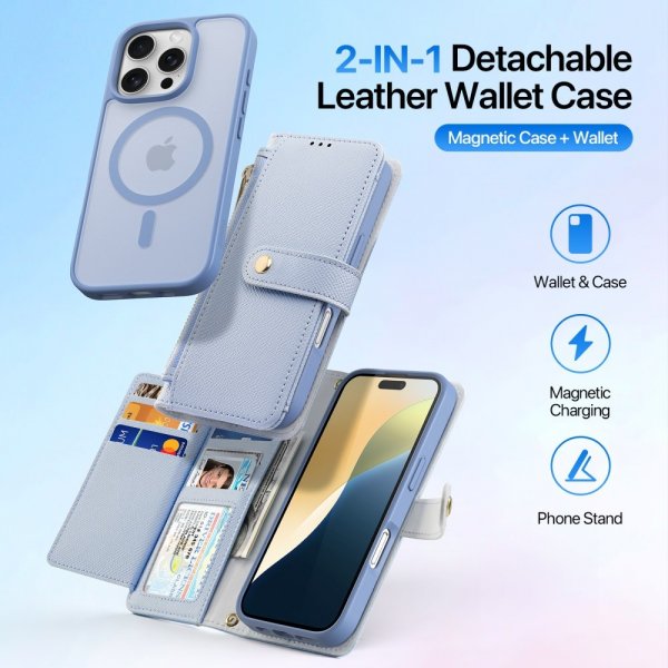 Dux Ducis iPhone 16 Pro Cover 2-i-1 Lawa Series MagSafe Blå