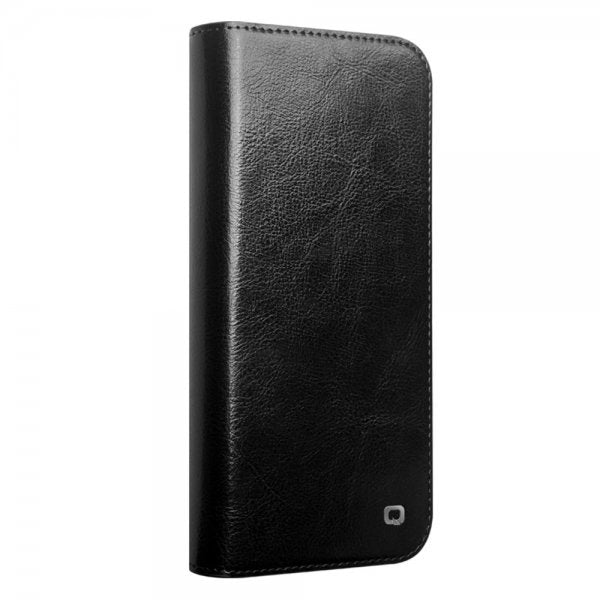 Qialino iPhone 16 Pro Cover Ægte Læder Sort