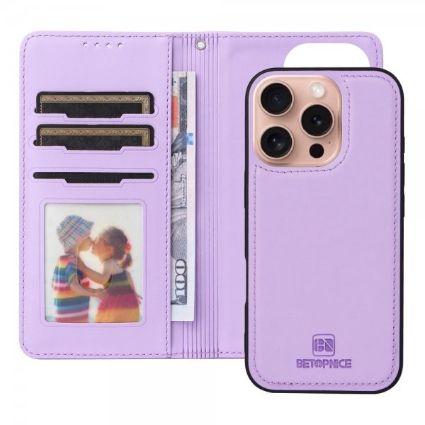 Betopnice iPhone 16 Pro Cover med Aftageligt Cover 005 Lilla