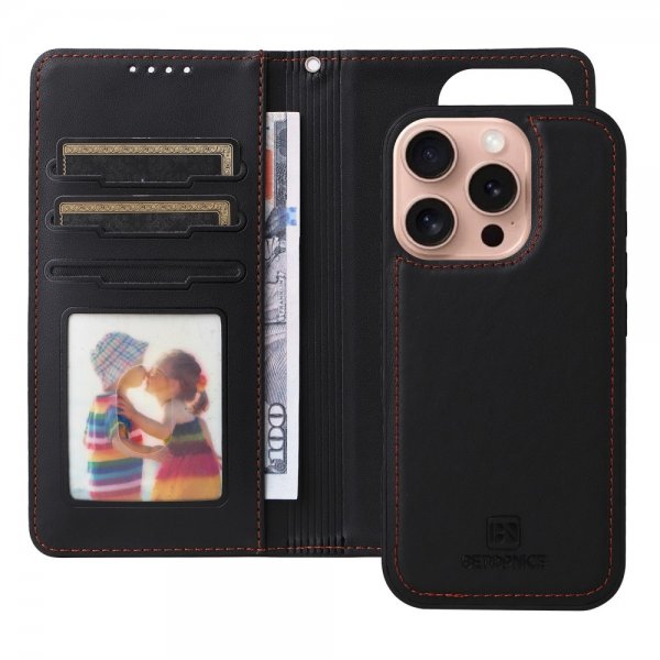 Betopnice iPhone 16 Pro Cover med Aftageligt Skal 005 Sort