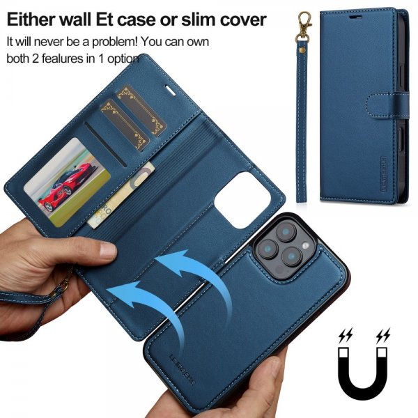 Lc.Imeeke iPhone 16 Pro Cover med Aftageligt Cover L2 Series MagSafe Blå