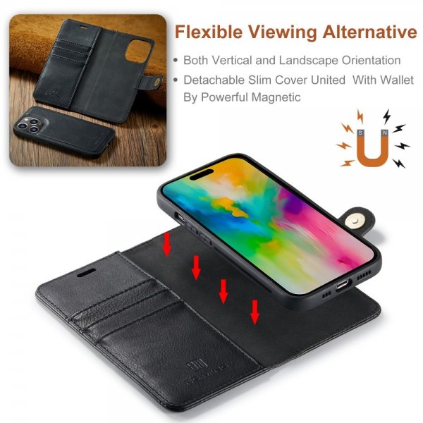 Dg.Ming iPhone 16 Pro Cover med Aftageligt Cover Sort