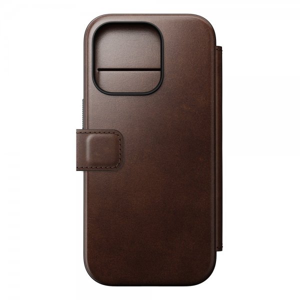 Nomad iPhone 16 Pro Cover Modern Læder Folio Horween Rustic Brown