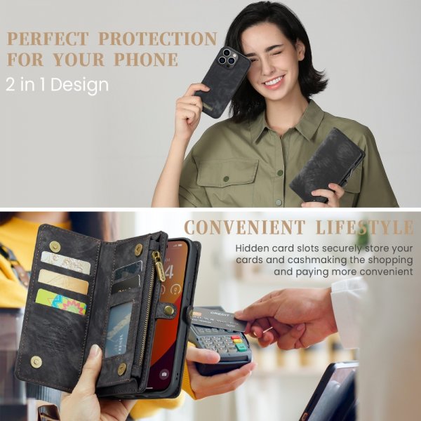 CaseMe iPhone 16 Pro Max Cover 008 Series Aftageligt Cover Sort