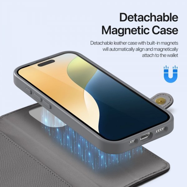 Dux Ducis iPhone 16 Pro Max Etui 2-i-1 Lawa Series MagSafe Grå