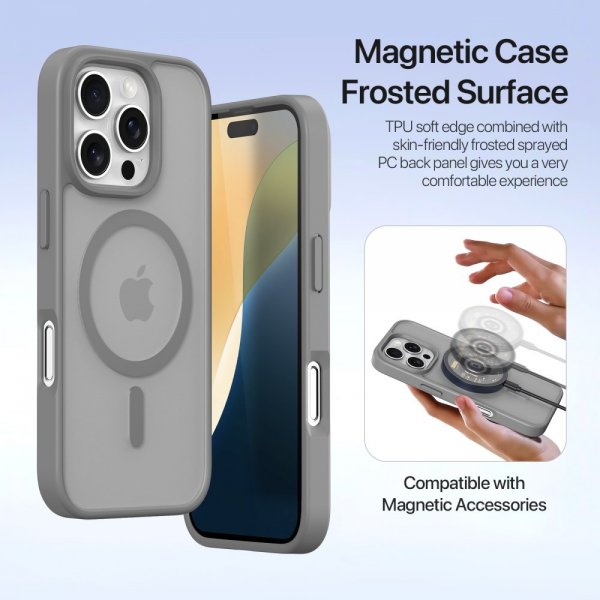 Dux Ducis iPhone 16 Pro Max Etui 2-i-1 Lawa Series MagSafe Grå
