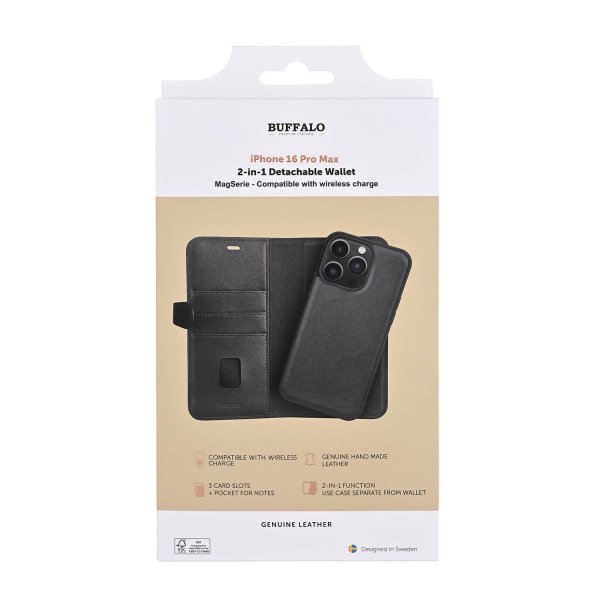 Buffalo iPhone 16 Pro Max Etui 2-i-1 MagSeries Sort