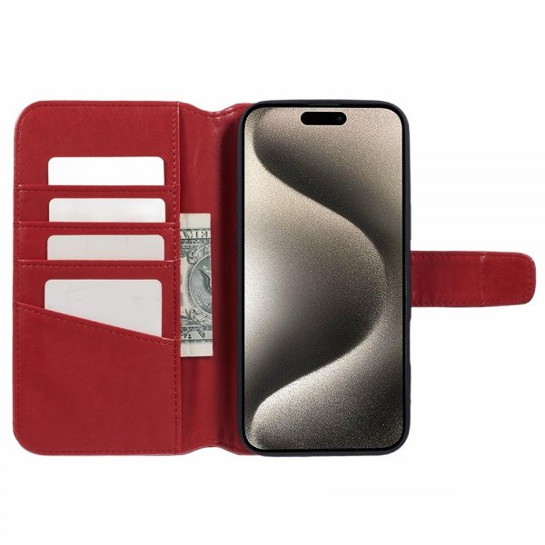 Nordic Covers iPhone 16 Pro Max Etui Essential Leather Poppy Red