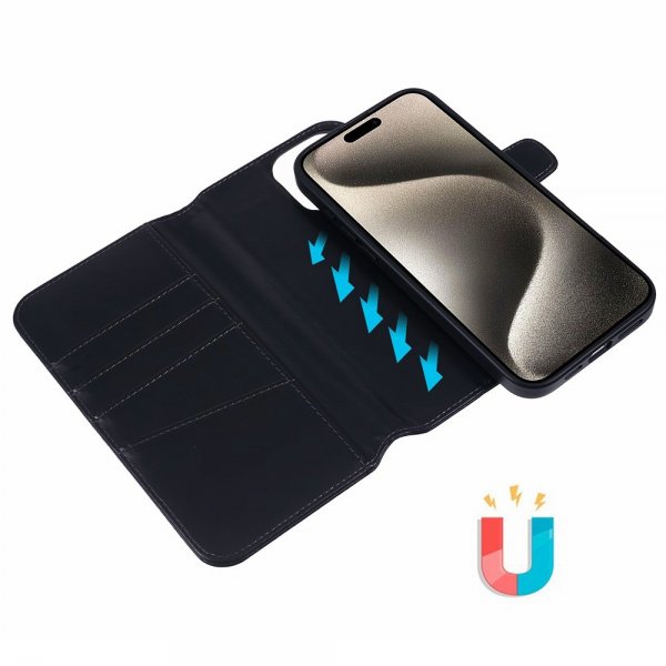 Nordic Covers iPhone 16 Pro Max Futteral MagLeather Raven Black