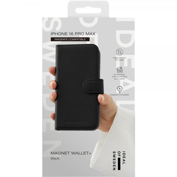 Ideal of Sweden iPhone 16 Pro Max Cover Magnet Wallet+ MagSafe Sort