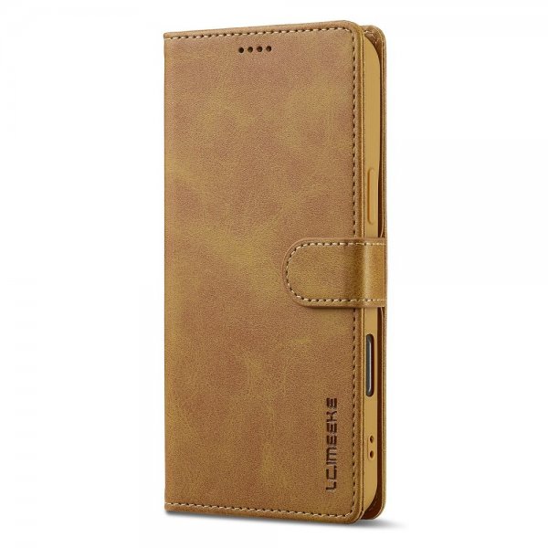 Lc.Imeeke iPhone 16 Pro Max Etui med Kortlomme Standerfunktion Lysebrun
