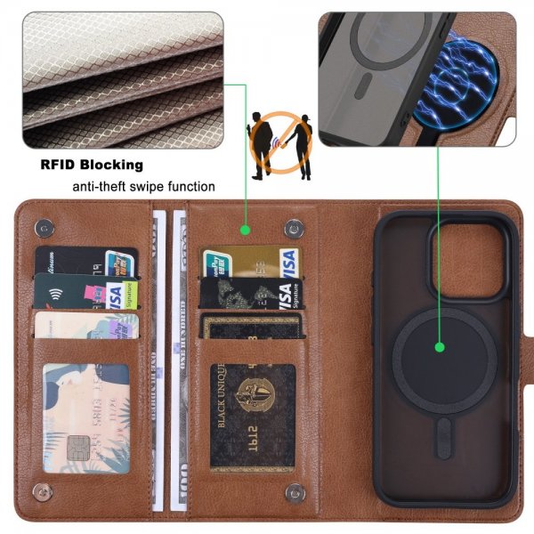 VILI iPhone 16 Pro Max Etui med Aftagelig Skal GV Series MagSafe Brun