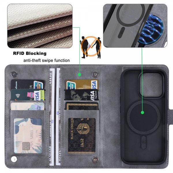 VILI iPhone 16 Pro Max Cover med Aftageligt Skal GV Series MagSafe Grå