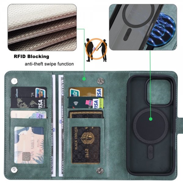 VILI iPhone 16 Pro Max Cover med Aftageligt Cover GV Series MagSafe Grøn
