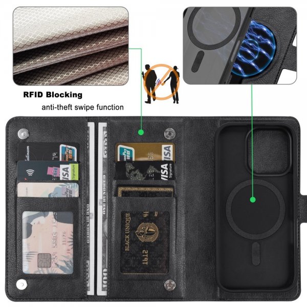 VILI iPhone 16 Pro Max Etui med Aftageligt Cover GV Series MagSafe Sort