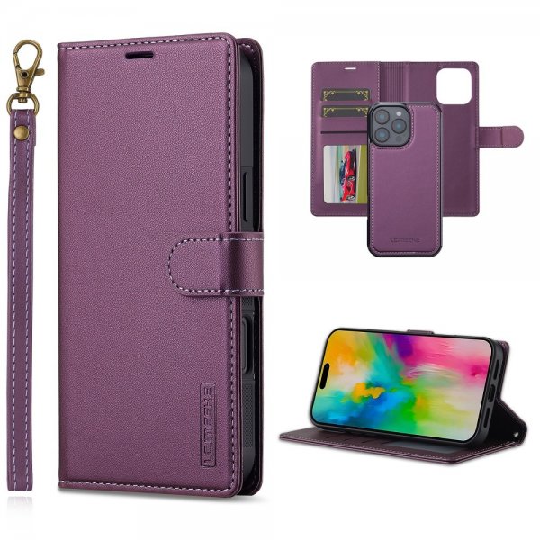 Lc.Imeeke iPhone 16 Pro Max Etui med Aftageligt Cover L2 Series MagSafe Lilla