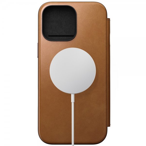 Nomad iPhone 16 Pro Max Cover Modern Leather Folio English Tan
