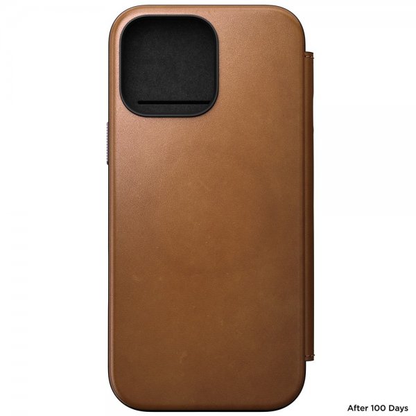 Nomad iPhone 16 Pro Max Cover Modern Leather Folio English Tan